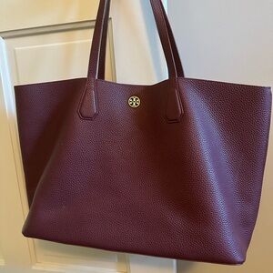 Tory Burch Large burgundy tote handbag